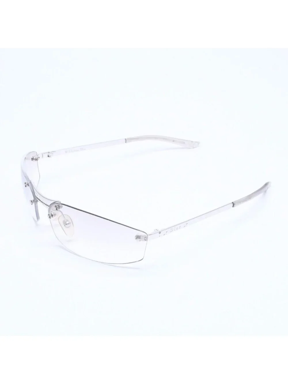 Dior Minipop Rimless Sunglasses Gray Silver Eyewear